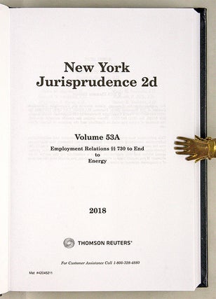 New York Jurisprudence 2d. Employment Relations. 3 Vols. 52 to 53A