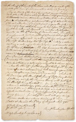 Item #69146 Writ from the State of Connecticut Ordering the Seizure of Goods. Manuscript,...