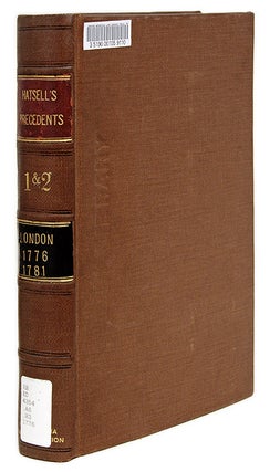 Item #69187 A Collection of Cases of Privilege of Parliament, From the Earliest. John Hatsell