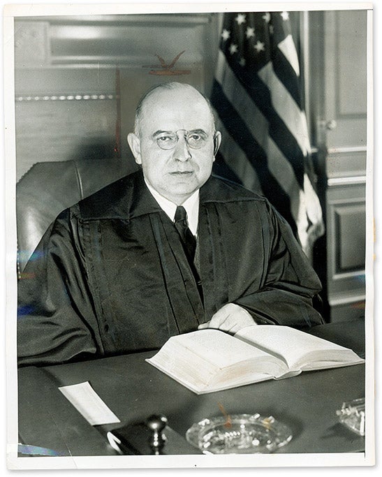 Item #69332 7" x 9" Black-and-White Press Photograph of Justice Reed. Stanley Reed.