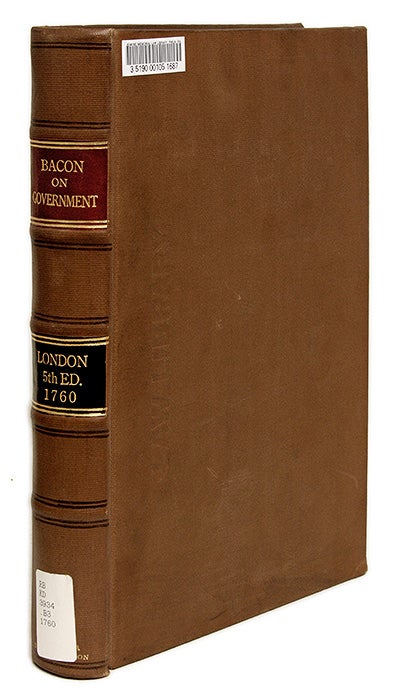 Item #69347 An Historican and Political Discourse of the Laws and Government. John Selden, Nathaniel Bacon.