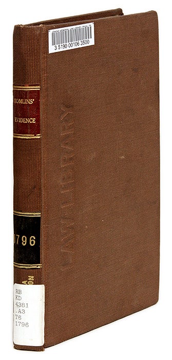 Item #69366 Cases Explanatory of the Rules of Evidence, Before Committees of. Edward Edlyne Tomlins.