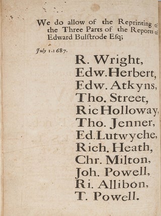 The Reports of Edward Bulstrode, Of the Inner Temple, Esquire...