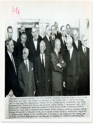Item #69665 8" x 10" Black-and-White Press Photograph of the Warren Court. United States Supreme...