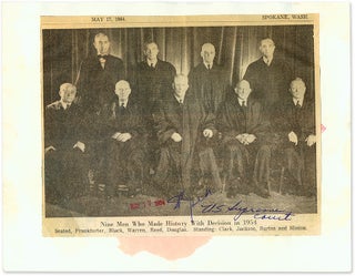 7" x 9" Black-and-White Press Photograph of the Warren Court.