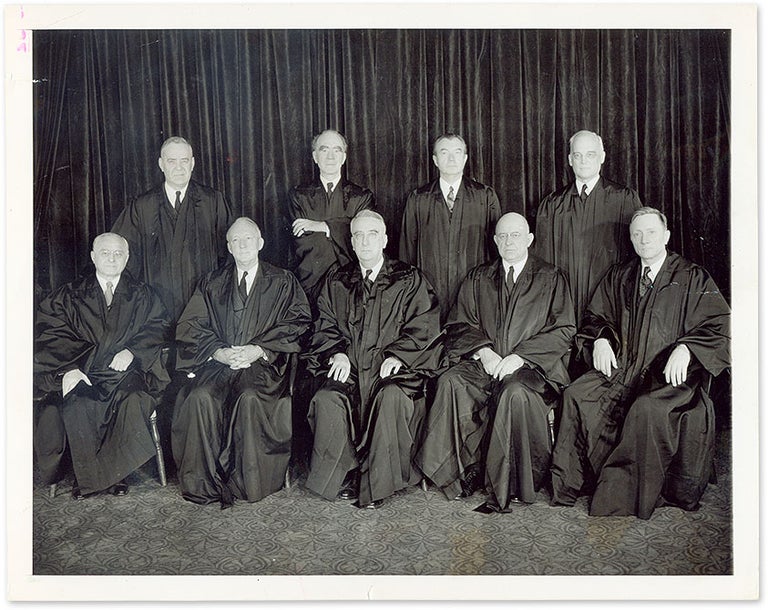 Item #69668 7" x 9" Black-and-White Press Photograph of the Vinson Court. United States Supreme Court.