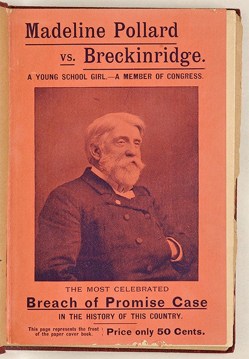Item #69712 The Celebrated Trial, Madeline Pollard vs. Breckinridge. Salesman's Sample Book, William Breckinridge.