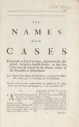 Cases in Law and Equity, Chiefly During the Time of the Late Earl...