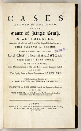 Cases Argued and Adjudged, In the Court of King's Bench, At...