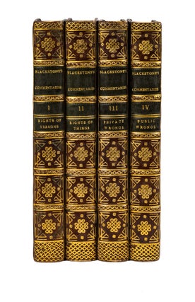 Item #69812 Commentaries on the Laws of England, 1st London Edition. 1774. 4 vols. Sir William...