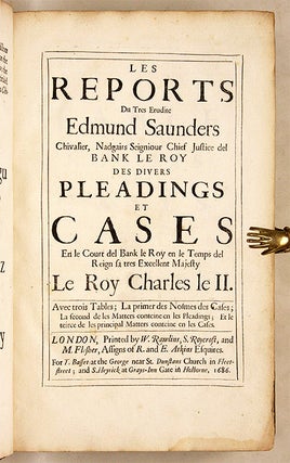 Les Reports du Tres Erudite Edmund Saunders Chivalier, Nadgairs...
