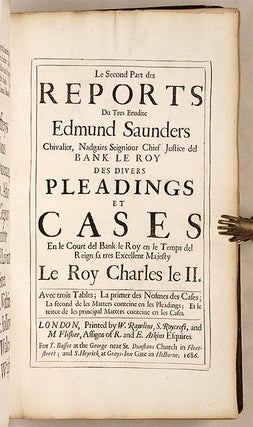 Les Reports du Tres Erudite Edmund Saunders Chivalier, Nadgairs...