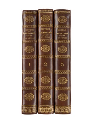 Traites de Legislation Civile et Penale, 3 Vols. 1802, First edition.