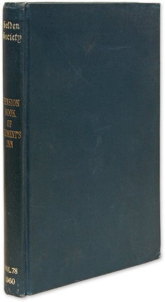 Item #69911 Pension Book of Clement's Inn. Sir Cecil Carr, Selden Society Volume 78, 1960