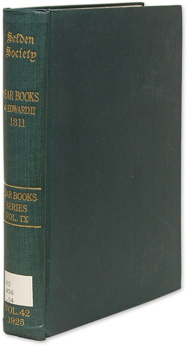 Item #69927 Year Books of Edward II. Vol. IX. 4 Edward II. A.D. 1311. G. J. Turner, Selden Society Vol.42 1925.