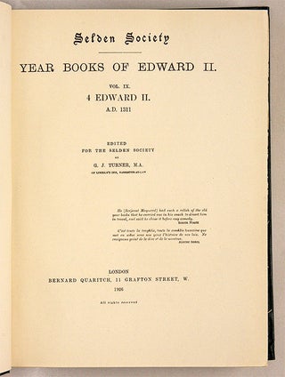 Year Books of Edward II. Vol. IX. 4 Edward II. A.D. 1311
