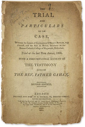 Item #69963 The Trial and Particulars of the Case, Wherein the Lessee of. Trial, Cathrine O'Brien...