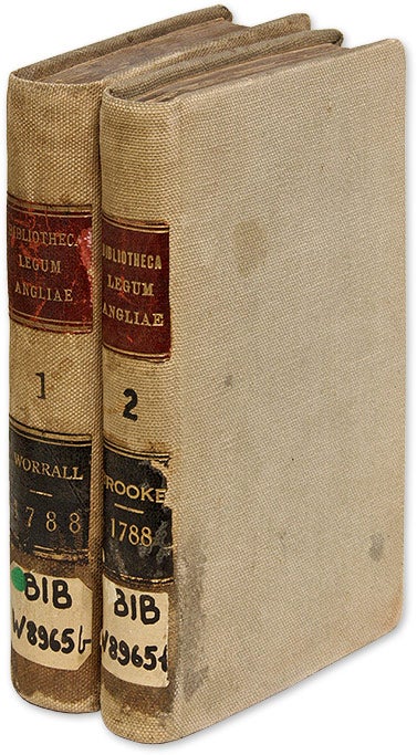 Item #70045 Bibliotheca Legum Angliae, Parts I & II, London, 1788, 2 books. John Worrall, Edward Brooke, Compilers.