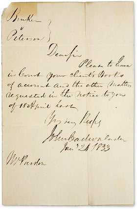 Autograph Letter, Signed, Philadelphia, February 13, 1838.