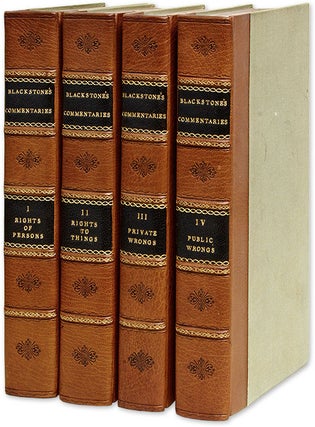 Item #70405 Commentaries on the Laws of England, By the Late Sir W Blackstone. Sir William...