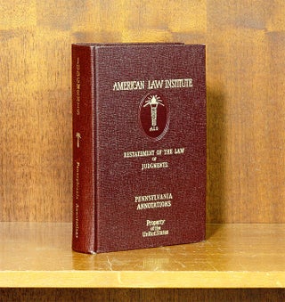 Item #70432 Pennsylvania Annotations to the Restatement of the Law Judgments. D. J. Farage,...