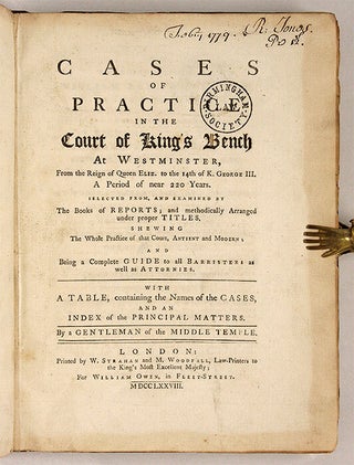 Cases of Practice in the Court of King's Bench at Westminster, From...
