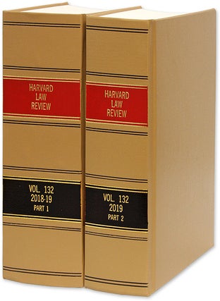Harvard Law Review. Vol. 132 (2018-2019) Part 1-2, in 2 books. Harvard Law Review Association.