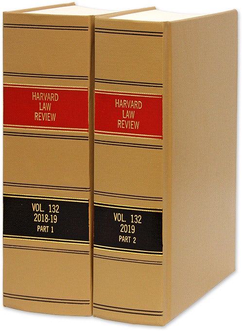Item #70557 Harvard Law Review. Vol. 132 (2018-2019) Part 1-2, in 2 books. Harvard Law Review Association.