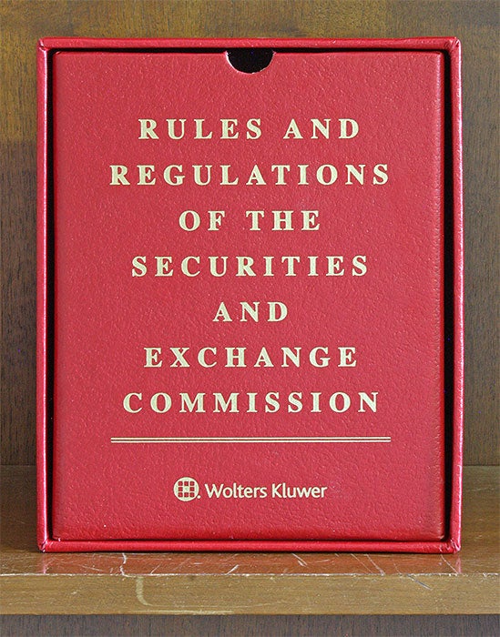 Item #70605 Red Box: Rules and Regulations of the SEC. thru Bull 169 May 15, 2019. Wolters Kluwer.