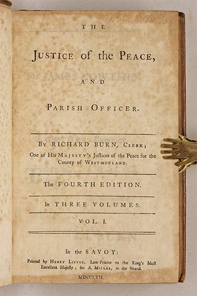 The Justice of the Peace, And Parish Officer, 4th ed, London, 1757.