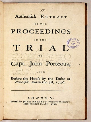 Three Cases Concerning Soldiers, One Concerning a Cattle Thief, 1737.