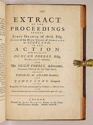 Three Cases Concerning Soldiers, One Concerning a Cattle Thief, 1737.