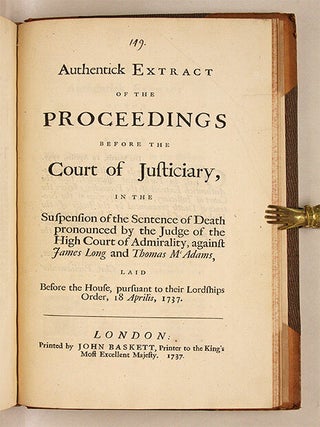 Three Cases Concerning Soldiers, One Concerning a Cattle Thief, 1737.