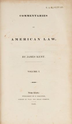 Commentaries on American Law, First Edition, Vols I to III (3 books)