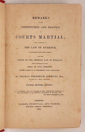 Remarks on the Constitution and Practice of Courts Martial, With a...