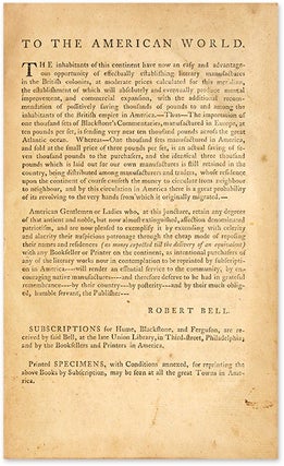 Commentaries on the Laws of England. America: 1771-1772. 4 Volumes.