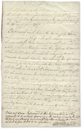Item #70815 Account of a Rape, County Carlow, Ireland, June 25, 1807. Manuscript, Trial, Ireland