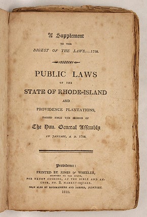 Public Laws of the State of Rhode-Island and Providence Plantations..