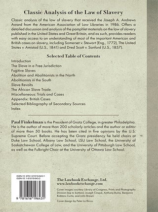 Slavery in the Courtroom: An Annotated Bibliography of American Cases