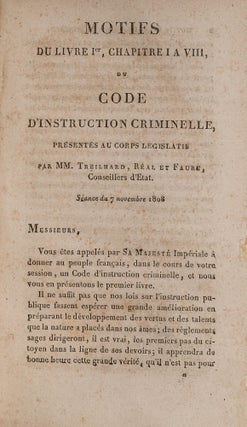 Code d'Instruction Criminelle, Edition Conforme a l'Edition Originale.