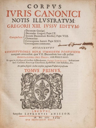 Corpus Iuris Canonici Notis Illustratum, Gregorii XIII... 2 vols.