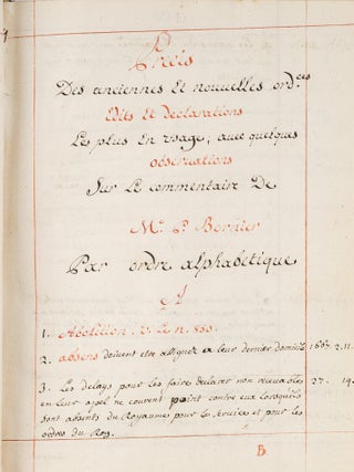 Precis des Anciennes et Nouvelles Ordonnances, Edits et Declarations..