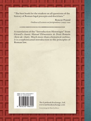 A Short History of Roman Law. Being the First Part of his Manuel...