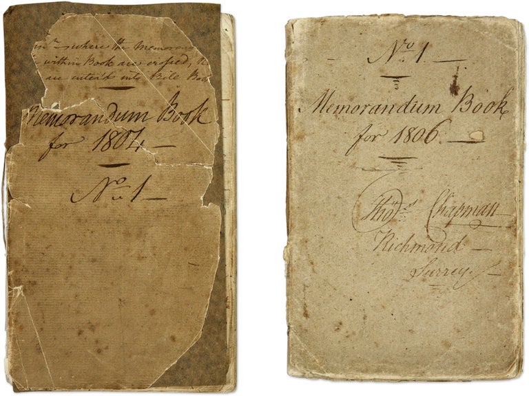 Item #71193 Memorandum Book for 1804, No 1 [and 1806], Richmond, Surrey, England. Manuscript, Thomas Chapman.