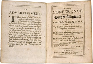 Item #71242 A Friendly Conference Concerning the New Oath of Allegiance to K. Oaths, Great Britain