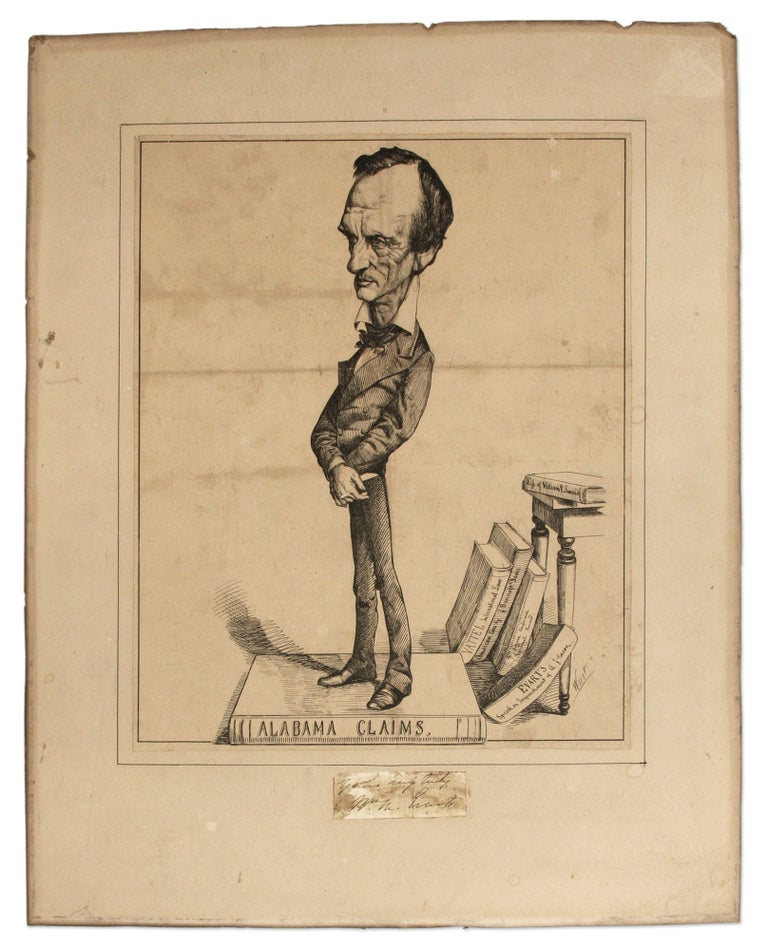 Item #71264 Woodcut Caricature of Evarts, c 1872. William M. Evarts.
