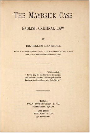 The Maybrick Case, English Criminal Law. London and New York, 1892.