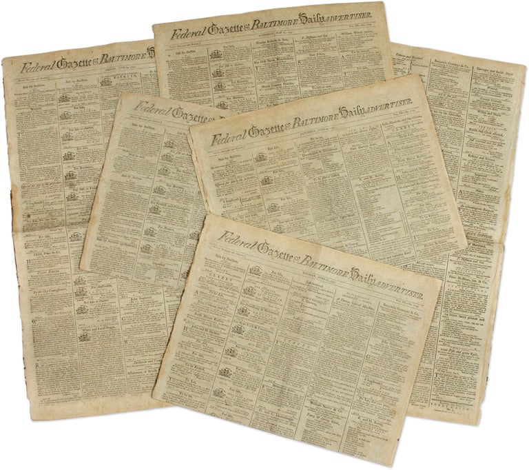 Item #71370 Six Issues of the Federal Gazette & Baltimore Daily Advertiser, 1797. Baltimore.