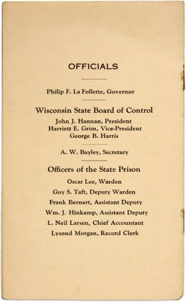 A Little Souvenir of the Wisconsin State Prison, Waupun Wis.