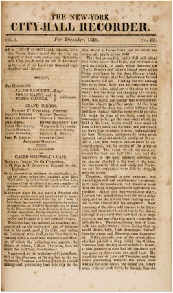 The New York City Hall Recorder, For the Year 1816, Containing...